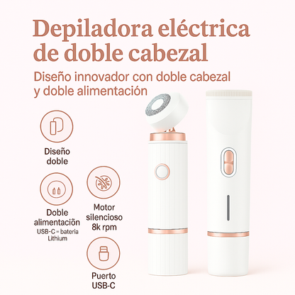 LYORA® - Depiladora Portátil Con Dos Cabezales